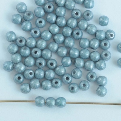 Druk Round Blue 2 3 4 6 8 mm Chalk Baby Blue Shimmer 03000-14464 Czech Beads
